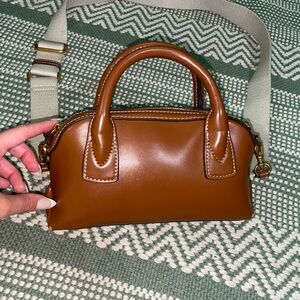 Zara Brown Faux Leather Handbag